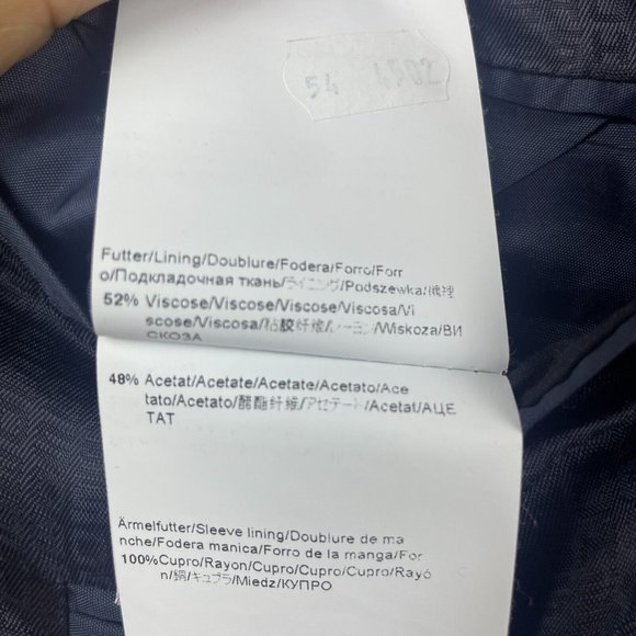 Hugo Boss Blazer Coat Men's Size 44R Navy 2 Button Lanificio Tesse Biella Wool - Picture 12 of 16